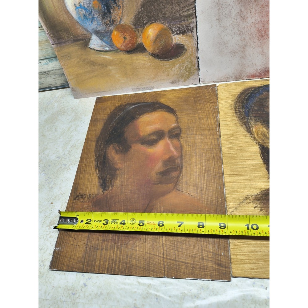 Lot Of 4, Original Oil Painting On Paper Portrait And Nude - Picture 6 of 8